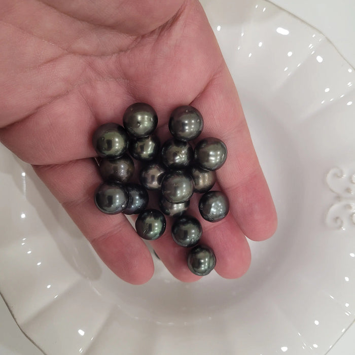 Tahiti Pearls 12-13 mm Dark Color, Very High Luster, Semi-Round |  The South Sea Pearl |  The South Sea Pearl