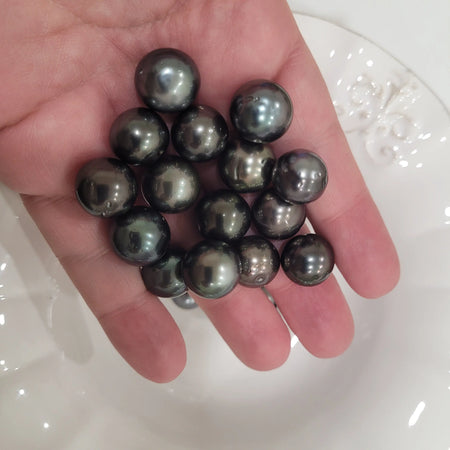 Tahiti Pearls 13-14 mm Dark Color, Very High Luster, Semi-Round |  The South Sea Pearl |  The South Sea Pearl
