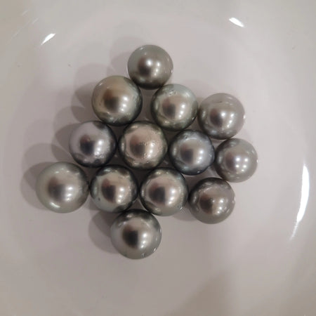 Tahiti Pearls Loose 11-12 mm Semi-Round Silver Green Color High Luster |  The South Sea Pearl |  The South Sea Pearl