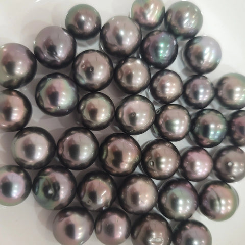 Aubergine Tahitian pearl loose 10-11mm — natural purple color, Pinctada margaritifera