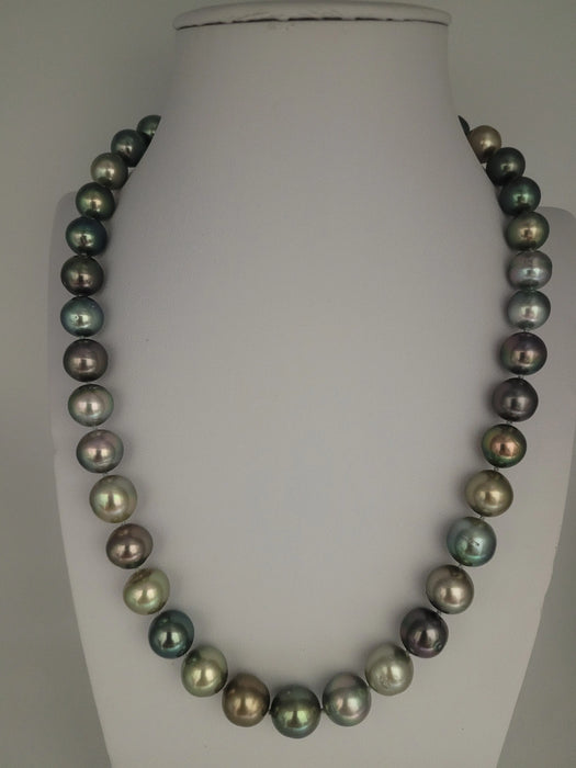 Tahiti Pearls Natural Multicolor 10-11 mm Round, 18K Gold Clasp | The South Sea Pearl |  The South Sea Pearl