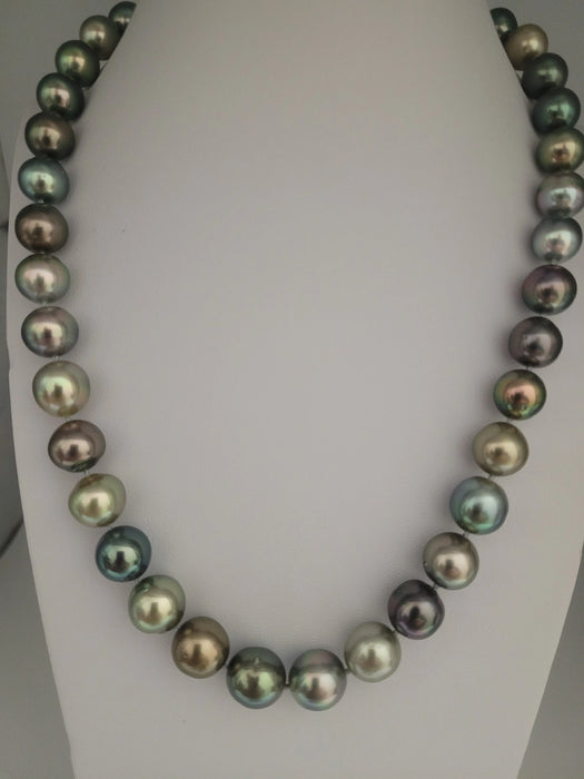 Tahiti Pearls Natural Multicolor 10-11 mm Round, 18K Gold Clasp | The South Sea Pearl |  The South Sea Pearl
