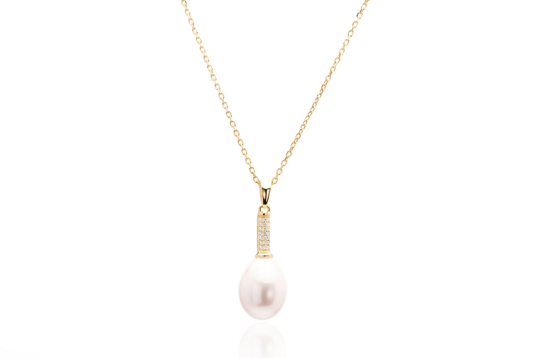 Cultured Pearl Tear-Drop Shape 9-10 mm AAA Pendant