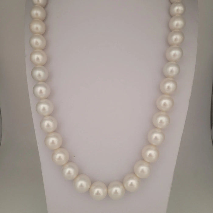 White South Sea Pearls Round 11-13 mm High Luster 18K Gold Clasp | The South Sea Pearl |  The South Sea Pearl