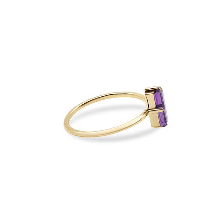 Amethyst Precious Stone 9 x 7 mm Baguette 14K Yellow Gold - MIMUKA