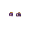 Amethyst Precious Stones 18K Gold Pearl Earrings Stud - MIMUKA