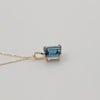 Elegant London Blue Topaz Pendant in 18K Yellow Gold with Adjustable Gold Chain - MIMUKA