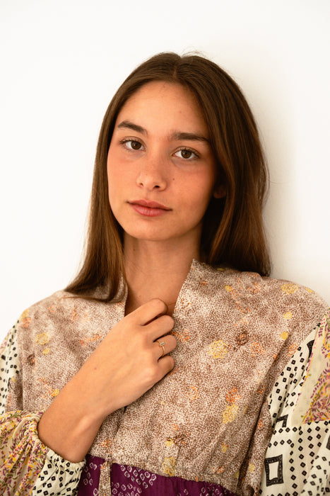 Green Amethyst Baguette Yellow Gold 14K Ring - MIMUKA