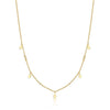 GYPSY Necklace 14K Yellow Gold Golden Silver set in white Zirconia and high shine, Gypsy style design - MIMUKA