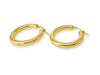 Hoop Earrings in Silver Gold Plated 28 x 25 mm Oval Shape - MIMUKA
