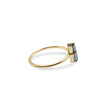 London Blue Precious Stone Baguette 9 x 7 Yellow Gold Ring 14K - MIMUKA