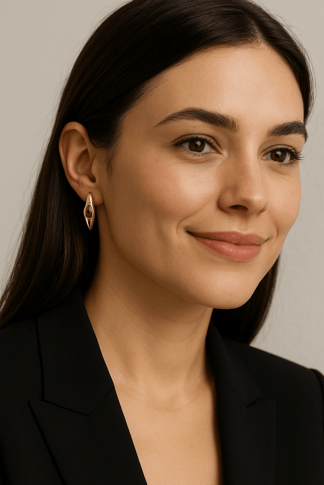 Mimuka Jewels 18K Yellow Gold Hoop Earrings with Natural Rubies - MIMUKA