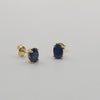 Mimuka Jewels 18K Yellow Gold Oval Sapphire Stud Earrings – 6x4mm Natural Sapphires - MIMUKA