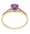 Mimuka Jewels 18K Yellow Gold Ring with Natural Amethysts – Elegant Handmade Design for Women - MIMUKA