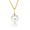 Pendant Necklace Cultured Pearl and Diamond 18K Yellow Gold - MIMUKA