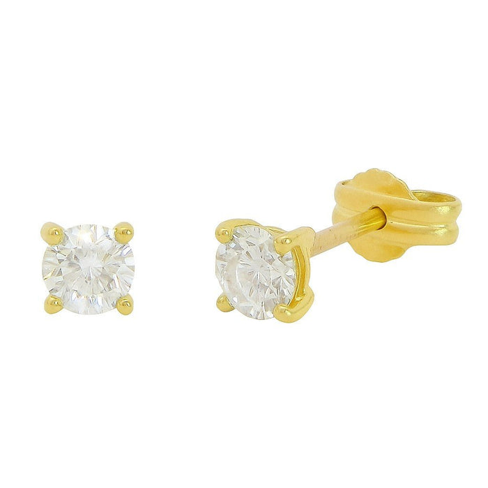 Pendientes Oro 18K tamaño 4 mm y Diamantes Naturales - MIMUKA