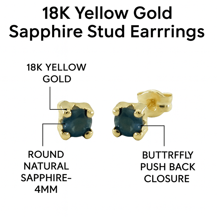 Pendientes Zafiros y Oro 18K - MIMUKA