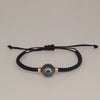 Tahiti Pearl Bracelet – 11 mm Natural Color Pearl with 18K Gold Accents, Adjustable - MIMUKA