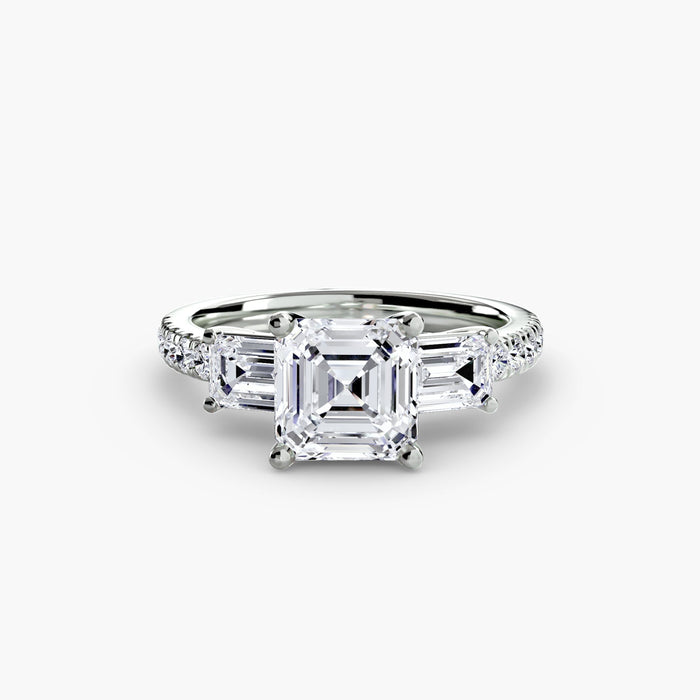 Three - Stone Ring with Pavé Band 4 - MIMUKA