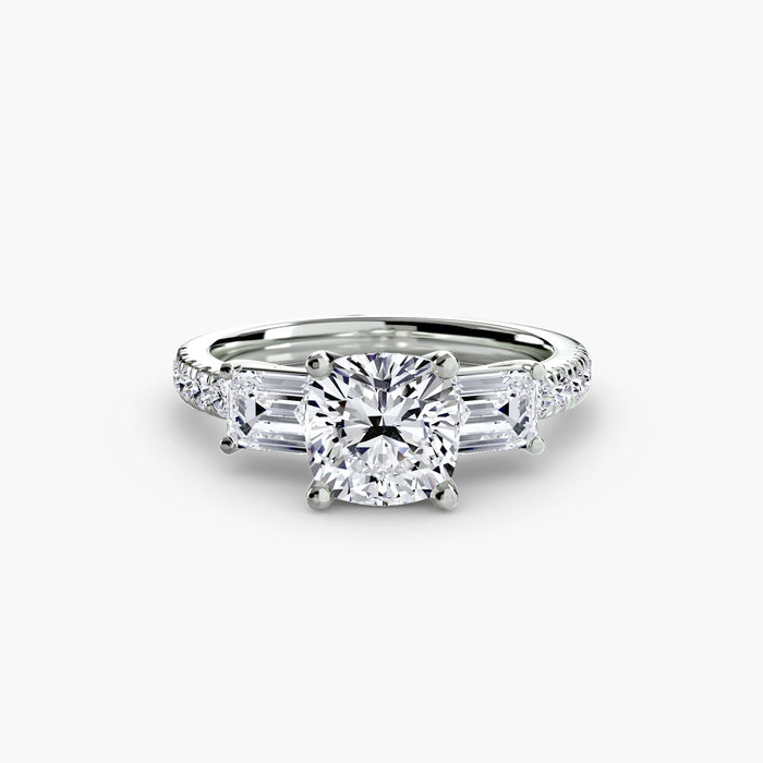 Three - Stone Ring with Pavé Band 4 - MIMUKA
