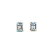 Yellow Gold Earrings 18K Precious Stones Sky Blue Topaz weight 2.5 carats cut emerald/octagonal 7 x 5 mm - MIMUKA