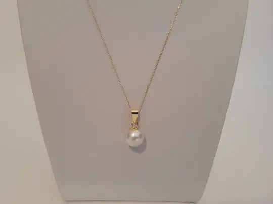18K Akoya Pearl Pendant 9 mm Round AAA 18 Karats Solid Gold Pendant Necklace -  The South Sea Pearl