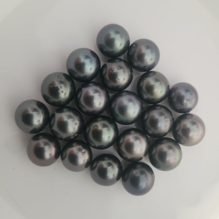 Tahiti Pearls Loose 9 mm Round Dark Color |  The South Sea Pearl |  The South Sea Pearl