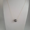 Tahiti Pearl 12 mm AAA 18K Gold floating  Pendant Necklace |  The South Sea Pearl |  The South Sea Pearl