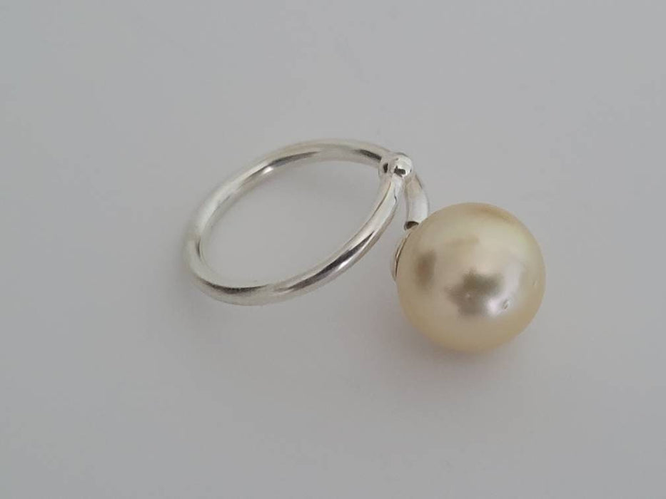 Deep Golden South Sea Pearl Ring, 10 mm, Natural Color & Luster The South Sea Pearl