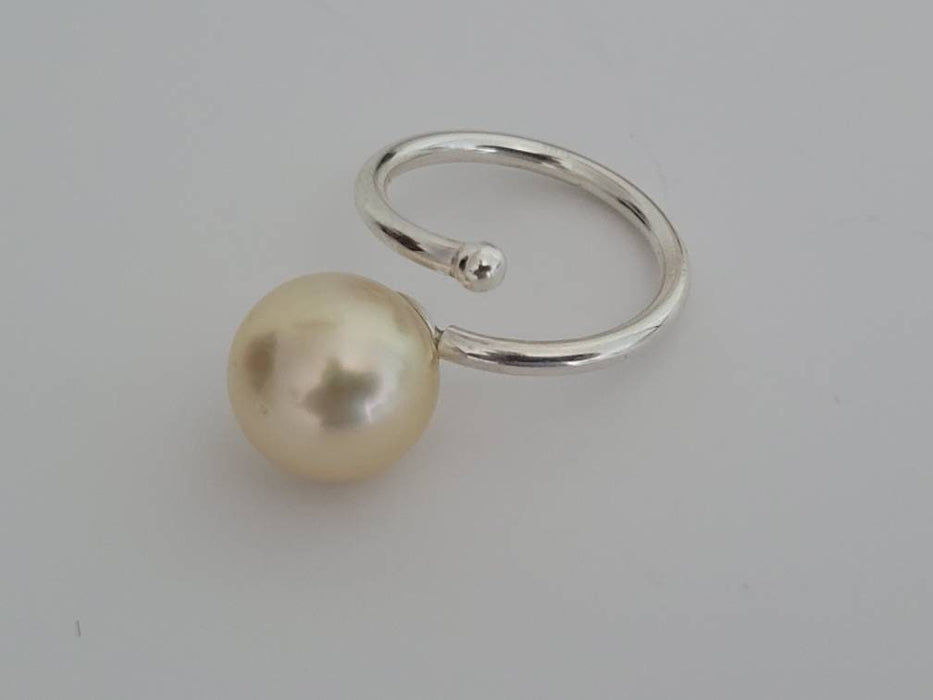 Deep Golden South Sea Pearl Ring, 10 mm, Natural Color & Luster The South Sea Pearl