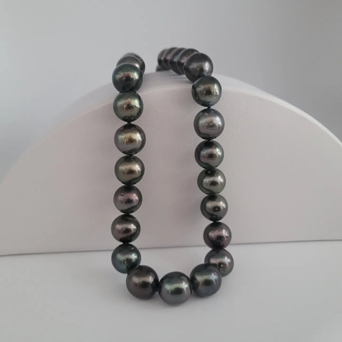 Tahiti Pearls Necklace 10-12 mm Dark Multicolor |  The South Sea Pearl |  The South Sea Pearl