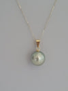 Tahiti Pearl 13 mm Round Silver-Green Natural Color - Only at  The South Sea Pearl