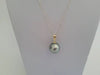 Tahiti Pearl 14 mm Silver- Green Natural Color, 18 Karat Solid Gold Pendant Necklace -  The South Sea Pearl