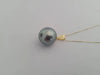 Tahiti Pearl 14 mm Silver- Green Natural Color, 18 Karat Solid Gold Pendant Necklace -  The South Sea Pearl