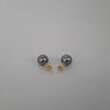 Tahitian Pearl Earrings Stud AAA 10,30 mm Natural Color, High Luster 18K Solid Gold |  The South Sea Pearl |  The South Sea Pearl
