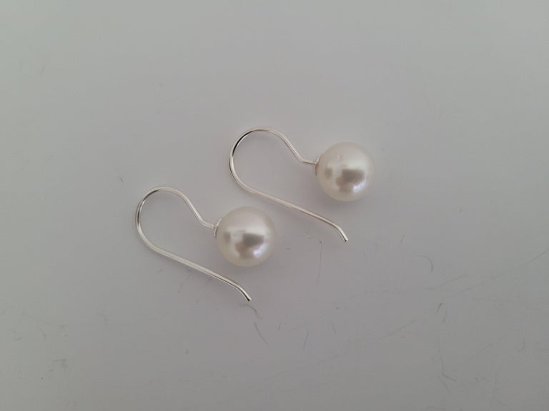 Earrings Dangle 18 Karat Gold 9-10 mm South Sea Pearls - The South Sea Pearl