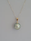 Tahiti Pearl 13 mm Round Silver-Green Natural Color - Only at  The South Sea Pearl