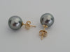 Tahitian Pearl Earrings 9 mm Round 18 Karat Gold with Certificate of Authenticity - Only at  The South Sea Pearl