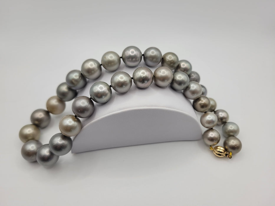 Tahiti Pearls 12-14 mm Fancy Color, 18 Karat Gold Clasp - The South Sea Pearl